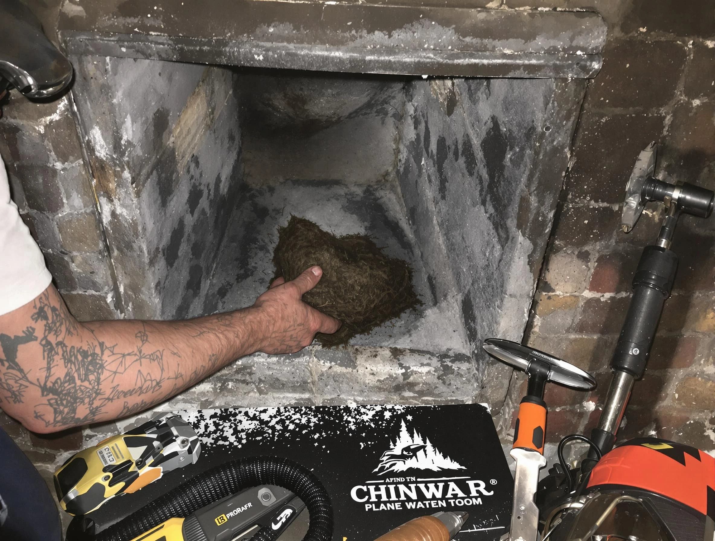 Mustang Chimney Sweep safely removing debris and screening chimney in Mustang, OK