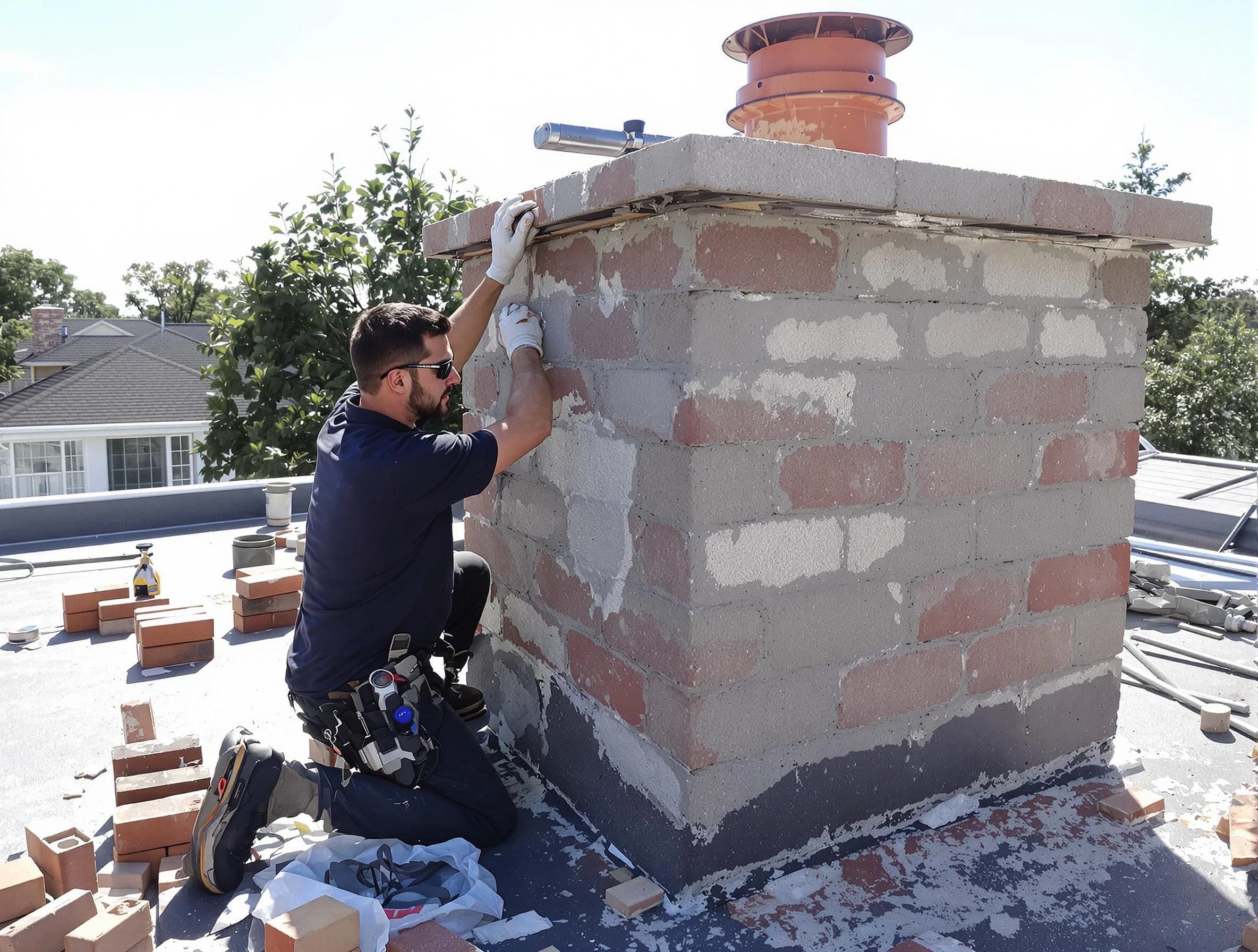 Advanced chimney repair process by Mustang Chimney Sweep in Mustang, OK