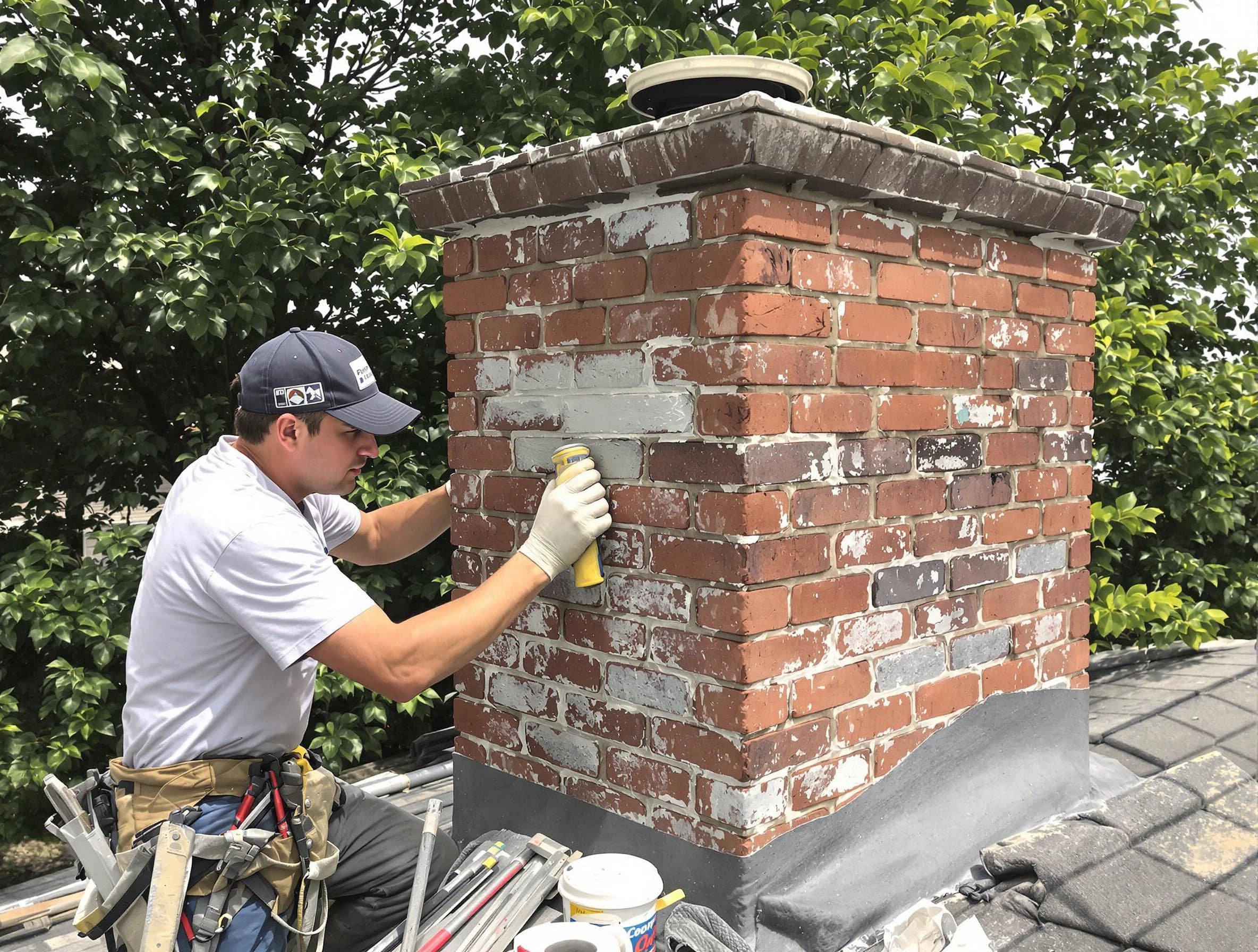 Mustang Chimney Sweep restoring an aging chimney in Mustang, OK