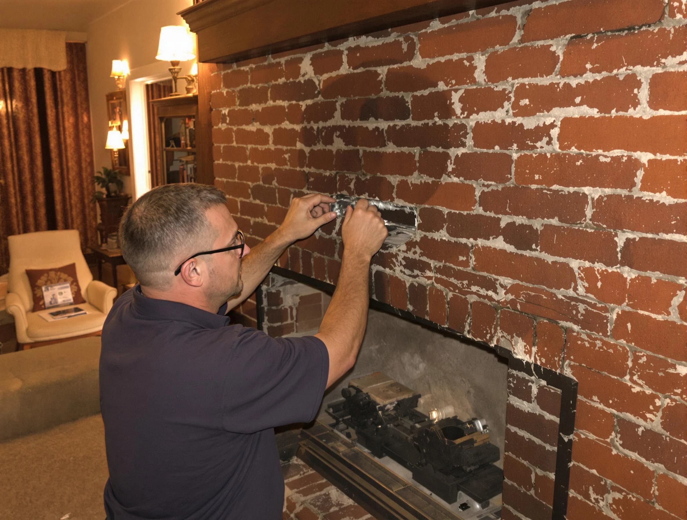 Mustang Chimney Sweep expert fixing a fireplace in Mustang, OK