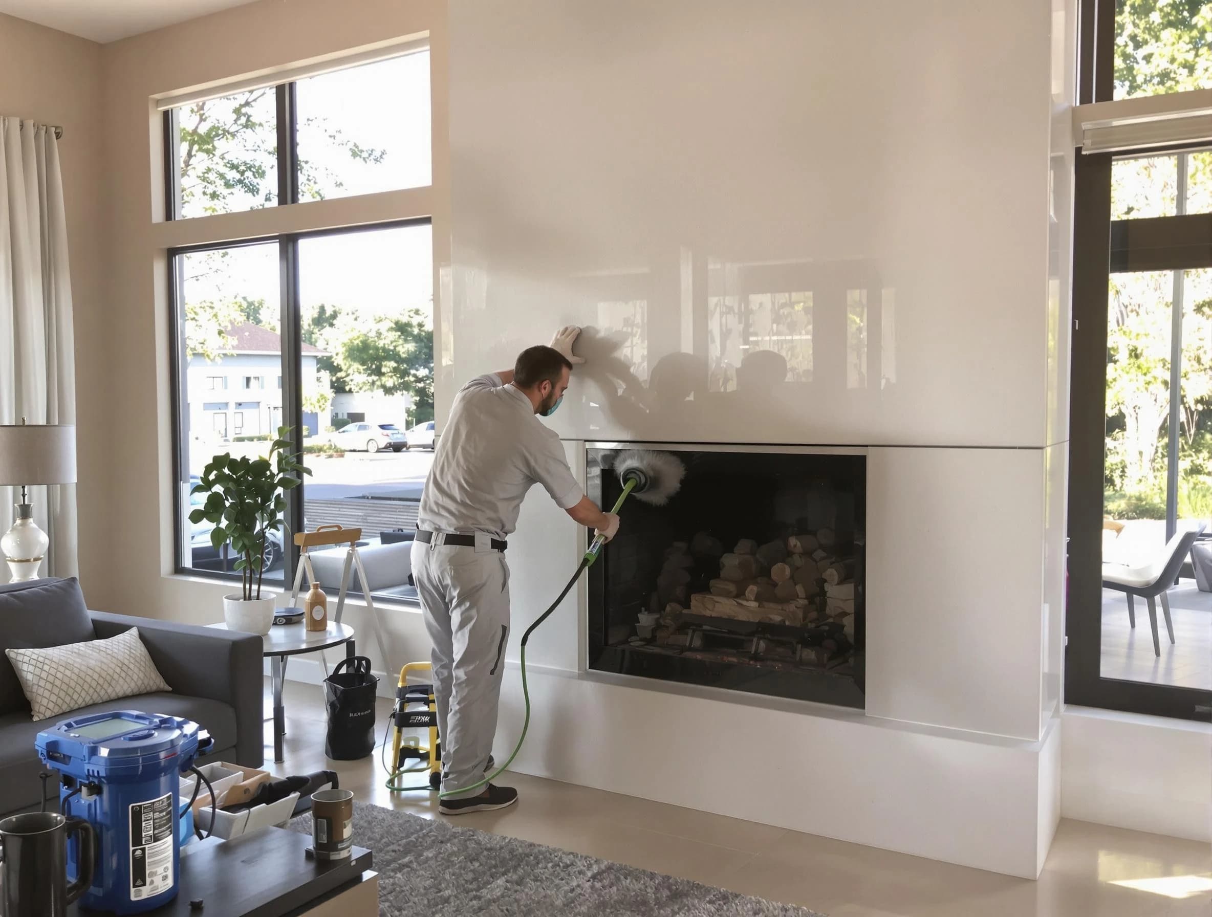 Mustang Chimney Sweep performing thorough soot removal in Mustang, OK