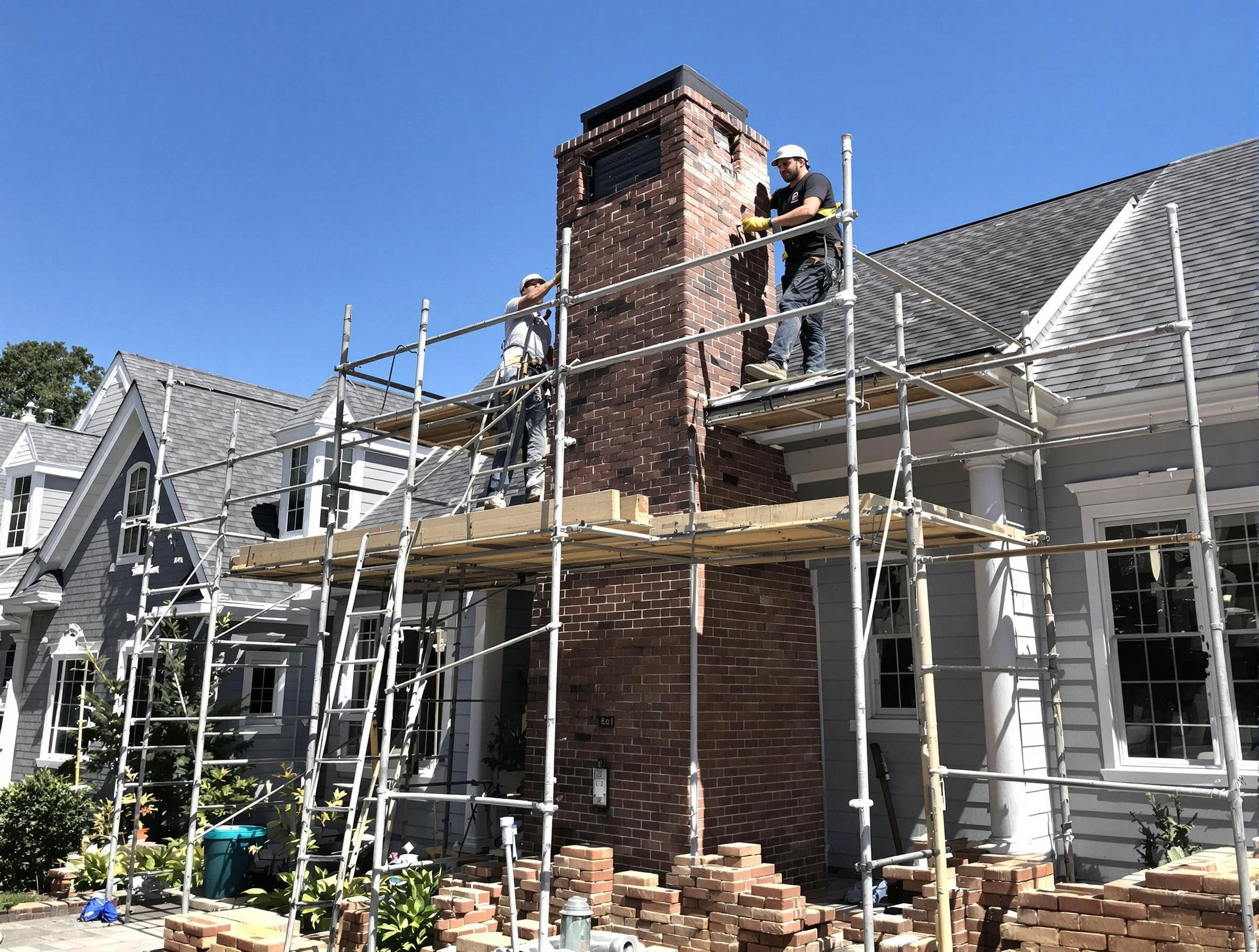Chimney Rebuilding in Mustang
