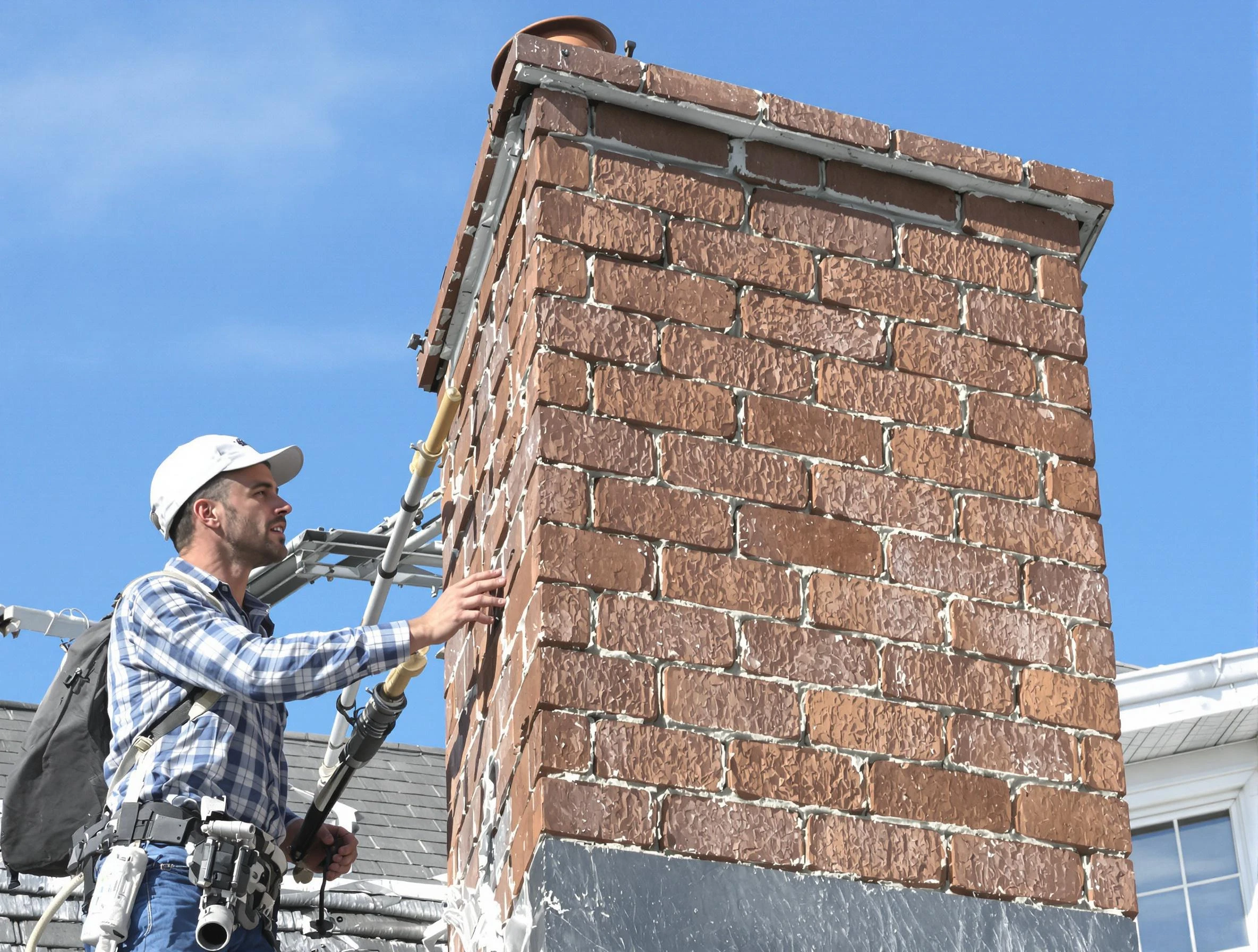 Brickwork for a chimney rebuild by Mustang Chimney Sweep in Mustang, OK